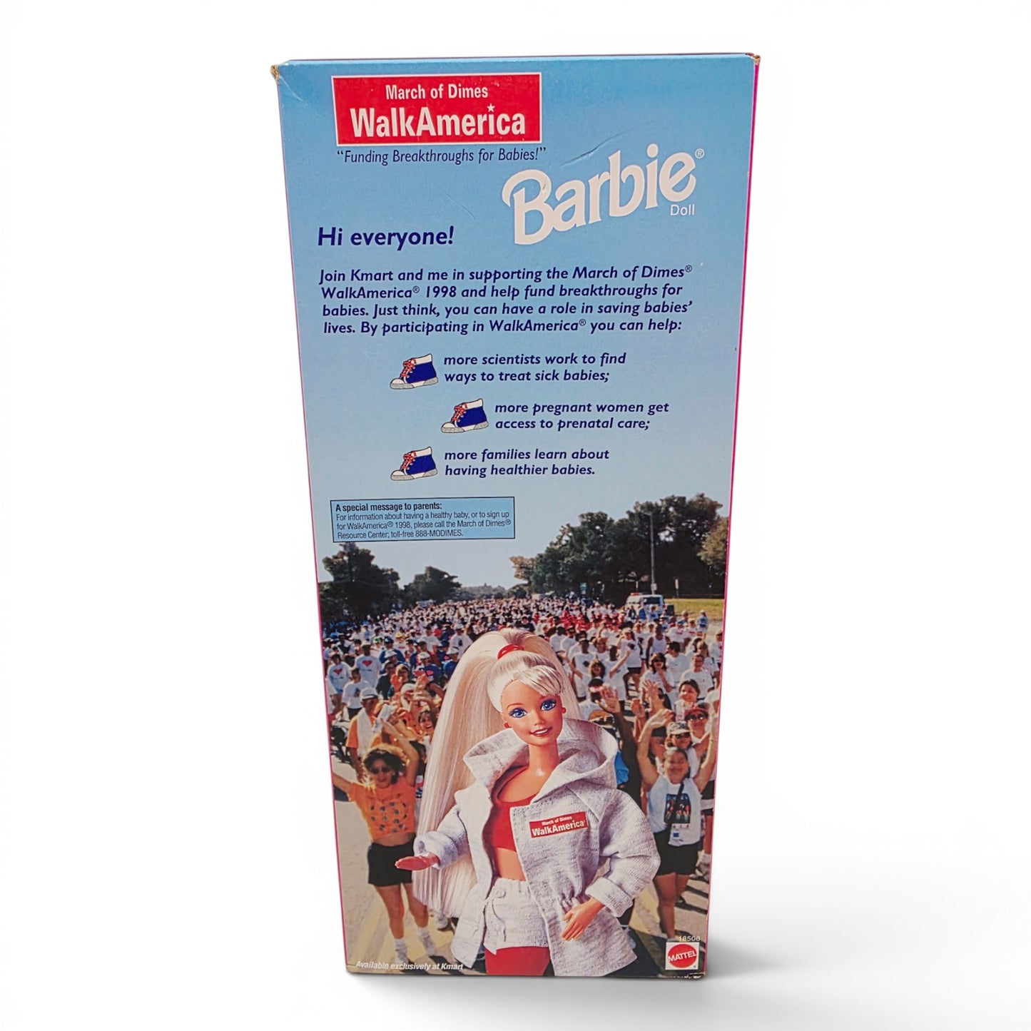 1997 Barbie Kmart Special Edition March of Dimes Walk America doll — Back view