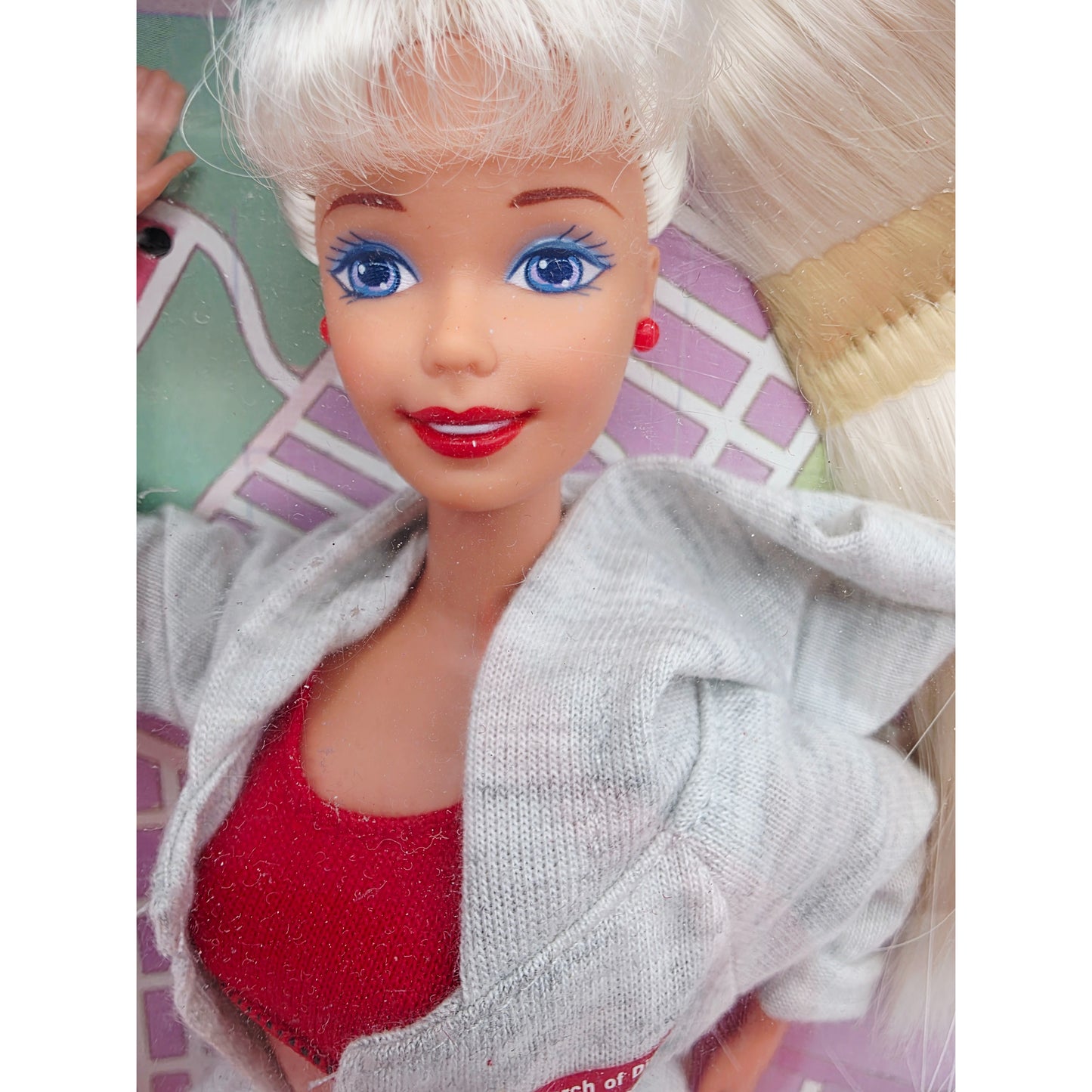 1997 Barbie Kmart Special Edition March of Dimes Walk America doll — Face close-up