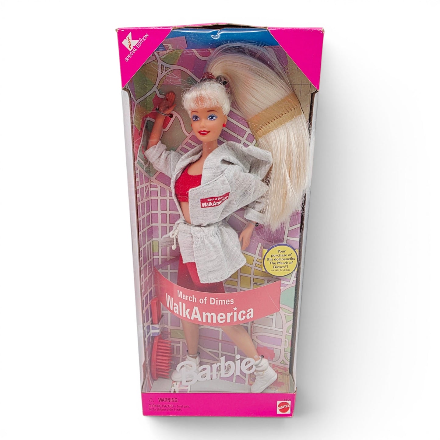 1997 Barbie Kmart Special Edition March of Dimes Walk America doll — Front view
