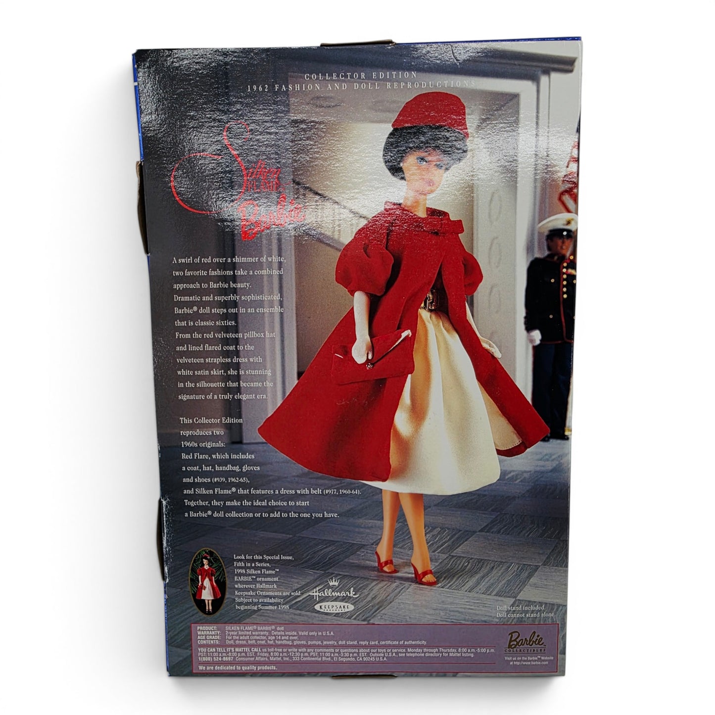 1997 Barbie Silken Flame Brunette doll — Back view