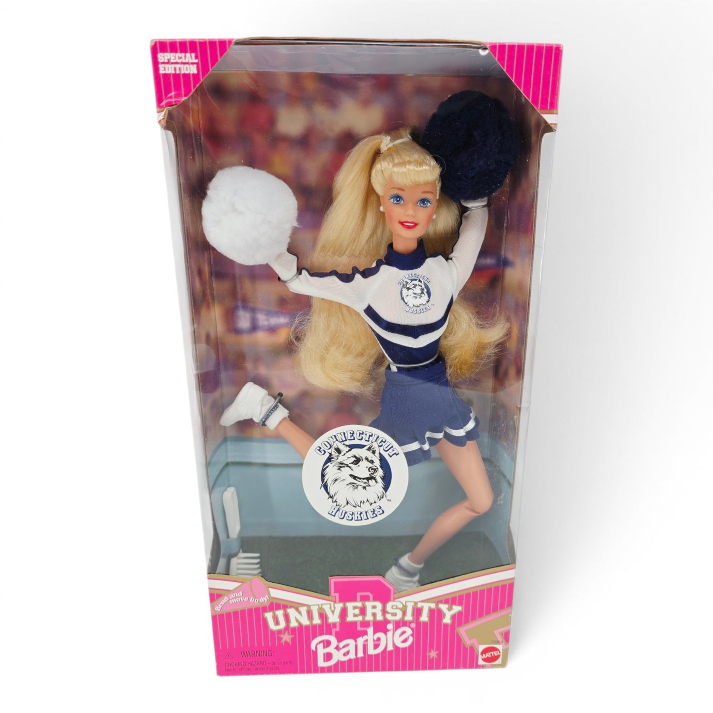 1997 Barbie University Barbie Connecticut Huskies doll — Front view