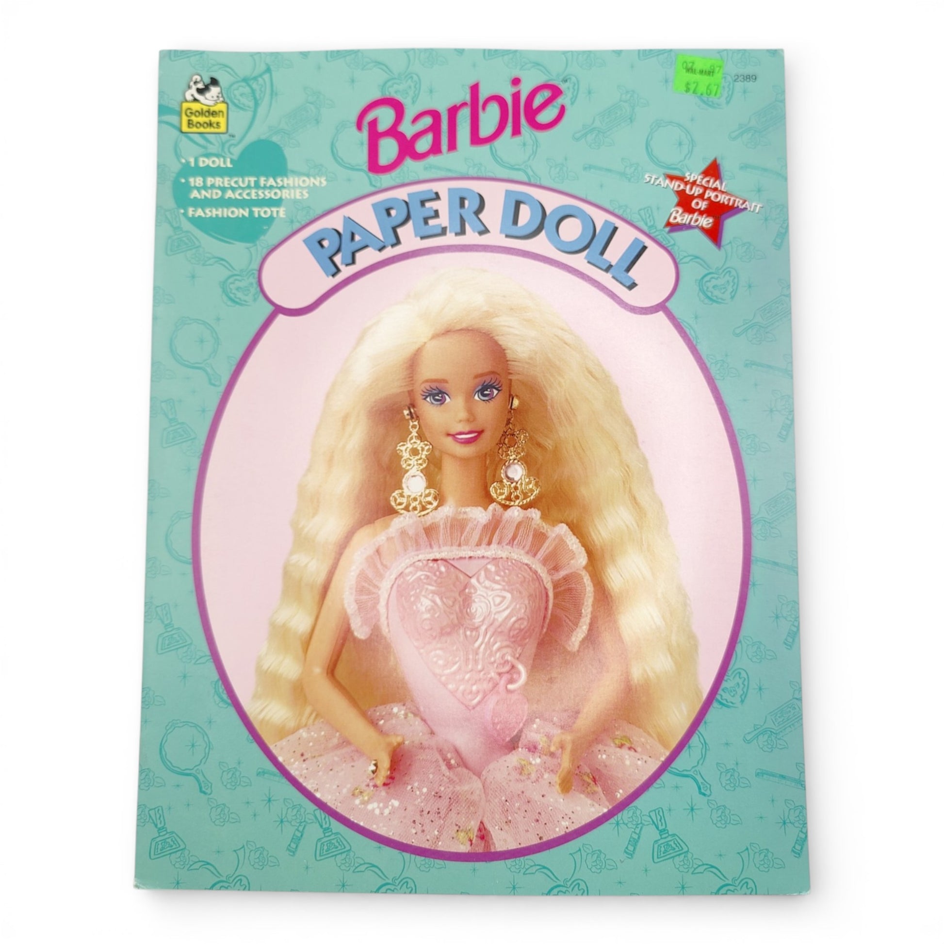 Vintage 1990s paper doll book. Vintage Paper Doll Book. Locket Surprise. Front view.