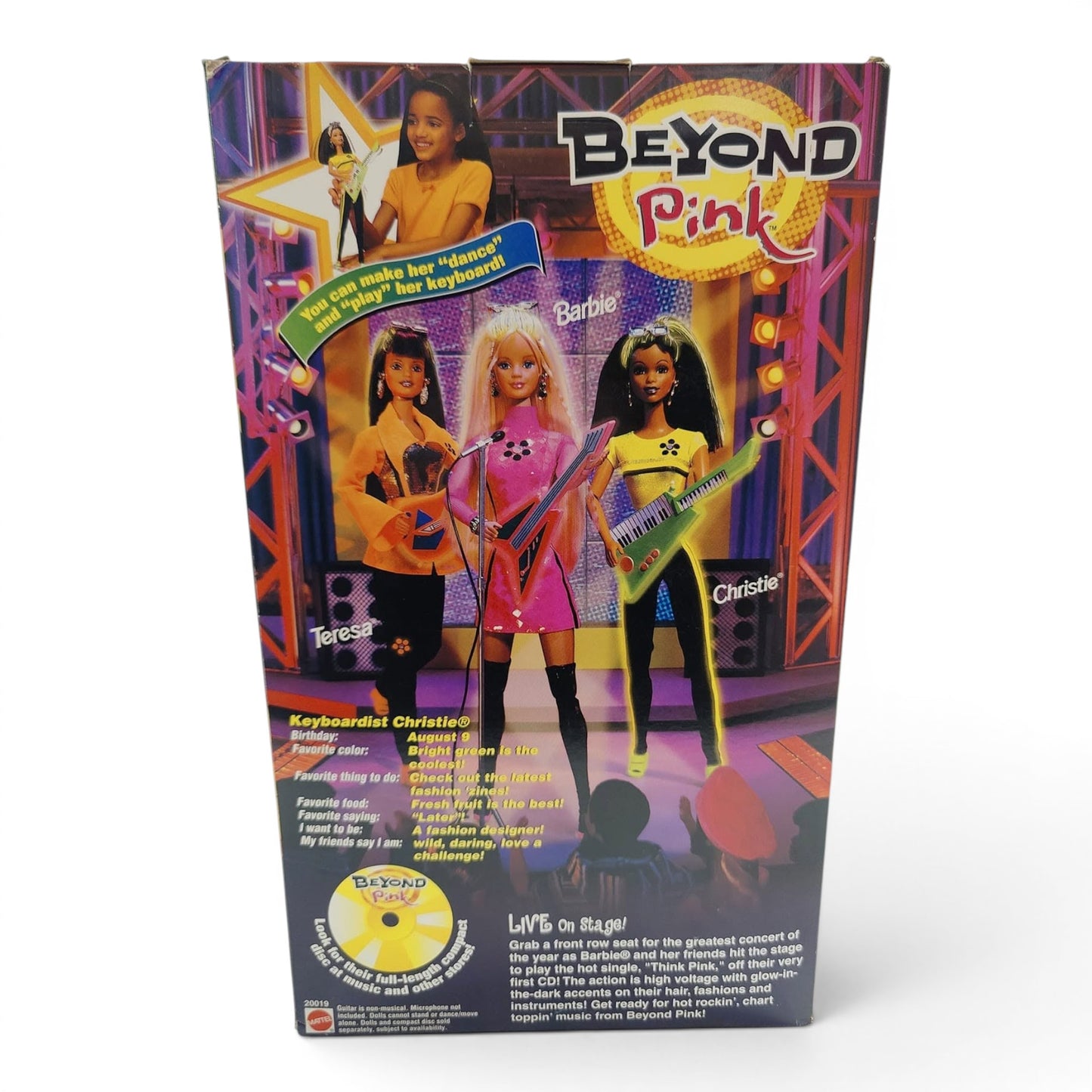 1998 Barbie Beyond Pink Christie doll — Back view