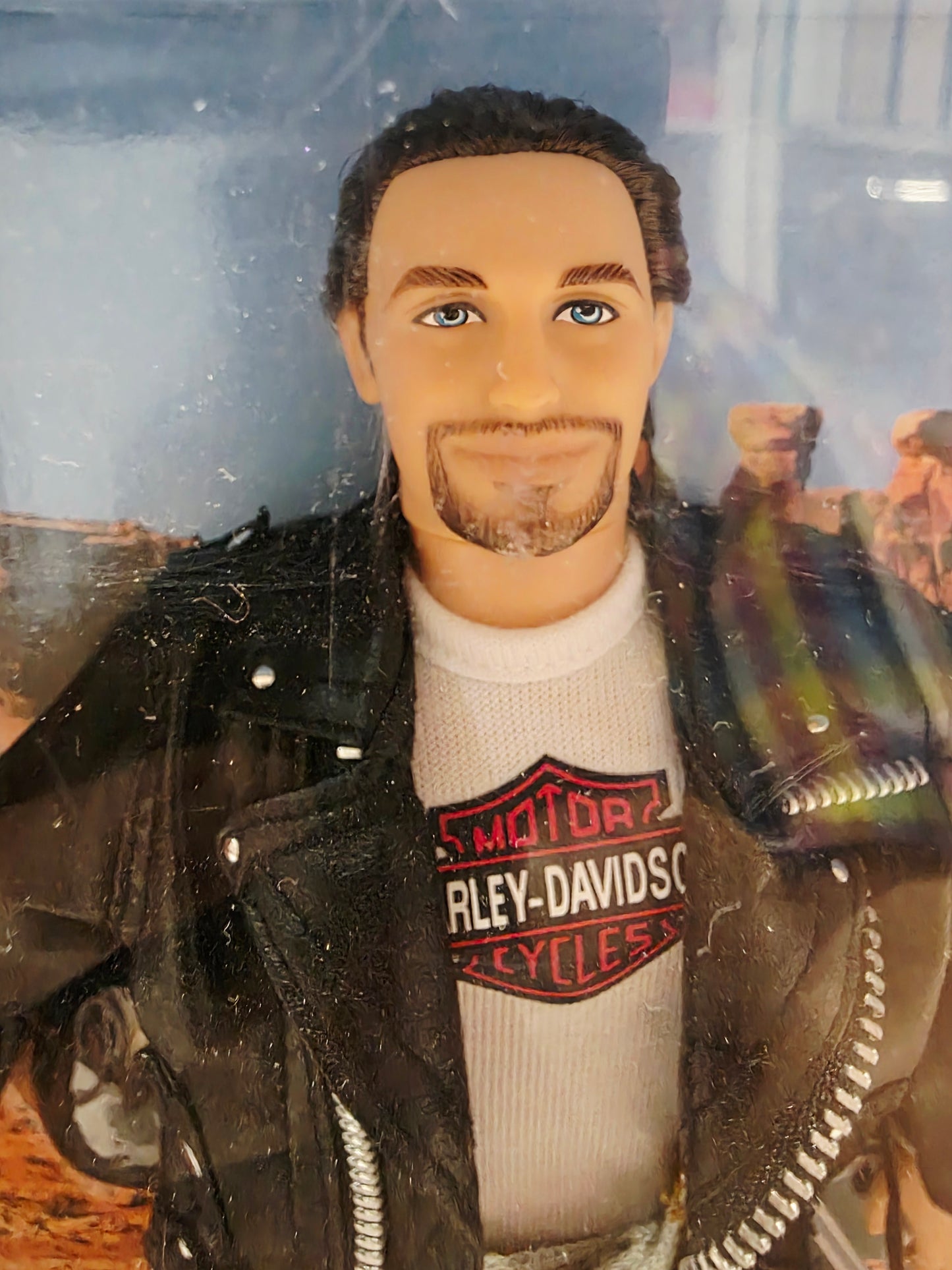 1998 Barbie Harley-Davidson Collector Edition Ken doll — Face close-up