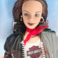 1998 Barbie Harley-Davidson Collector Edition Series Brunette #2 doll — Face close-up