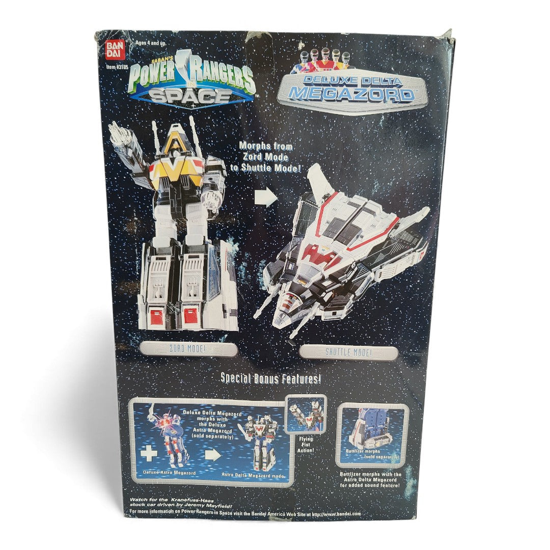 Vintage 1990s action figure playset. In Space. Delta Deluxe Megazord. Rare. Back view.
