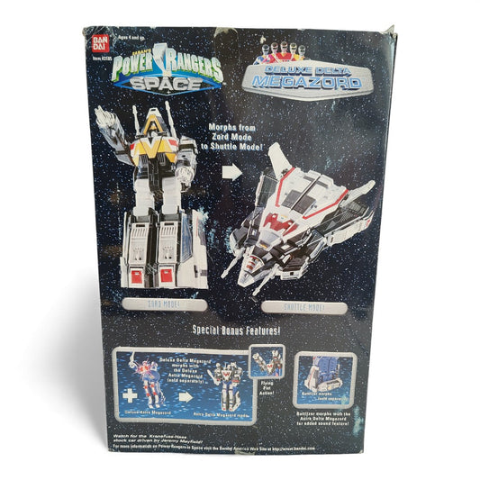 Vintage 1990s action figure playset. In Space. Delta Deluxe Megazord. Rare. Back view.