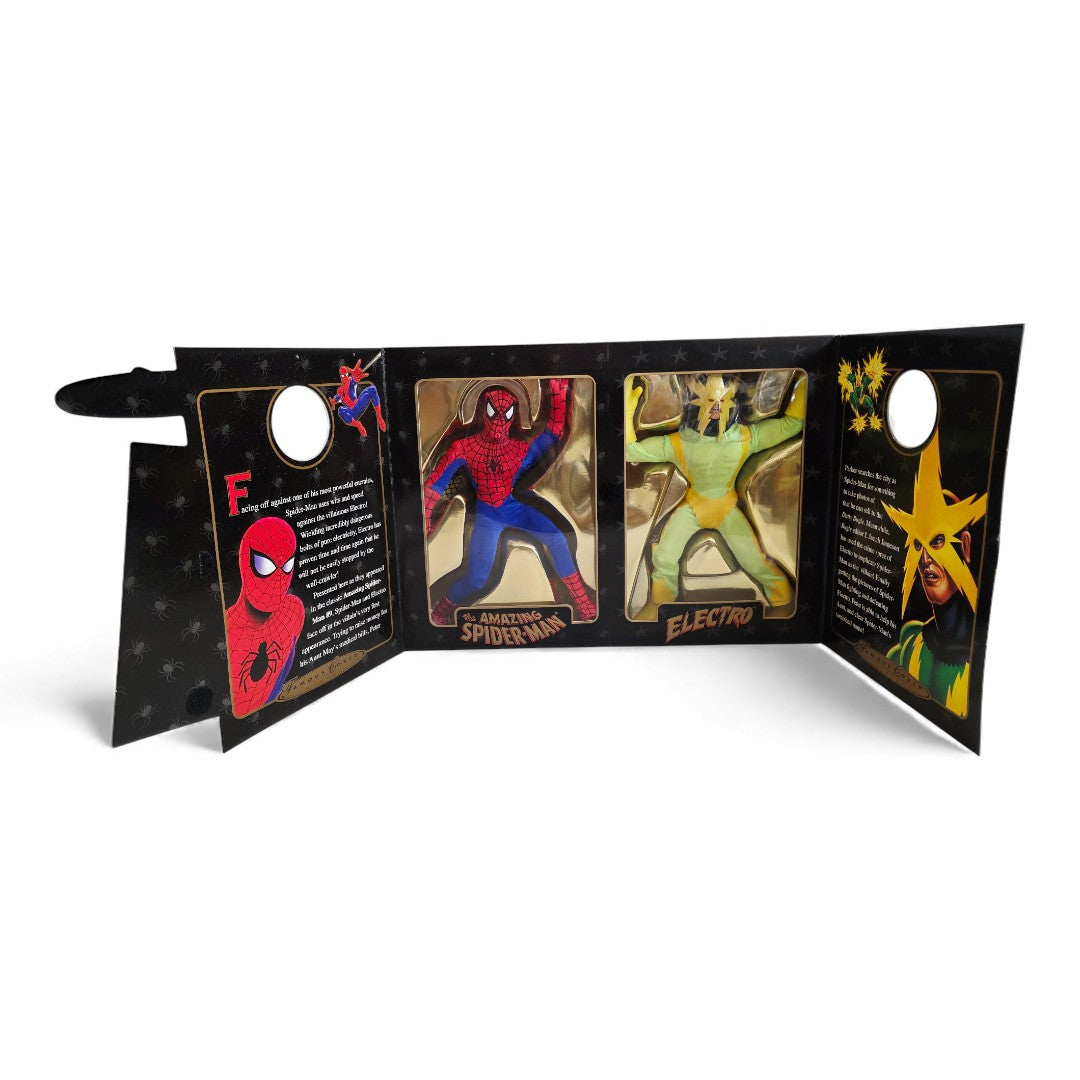 1998 Spider-Man Famous Cover Series Spider-Man & Electro action figure playset — Face close-up