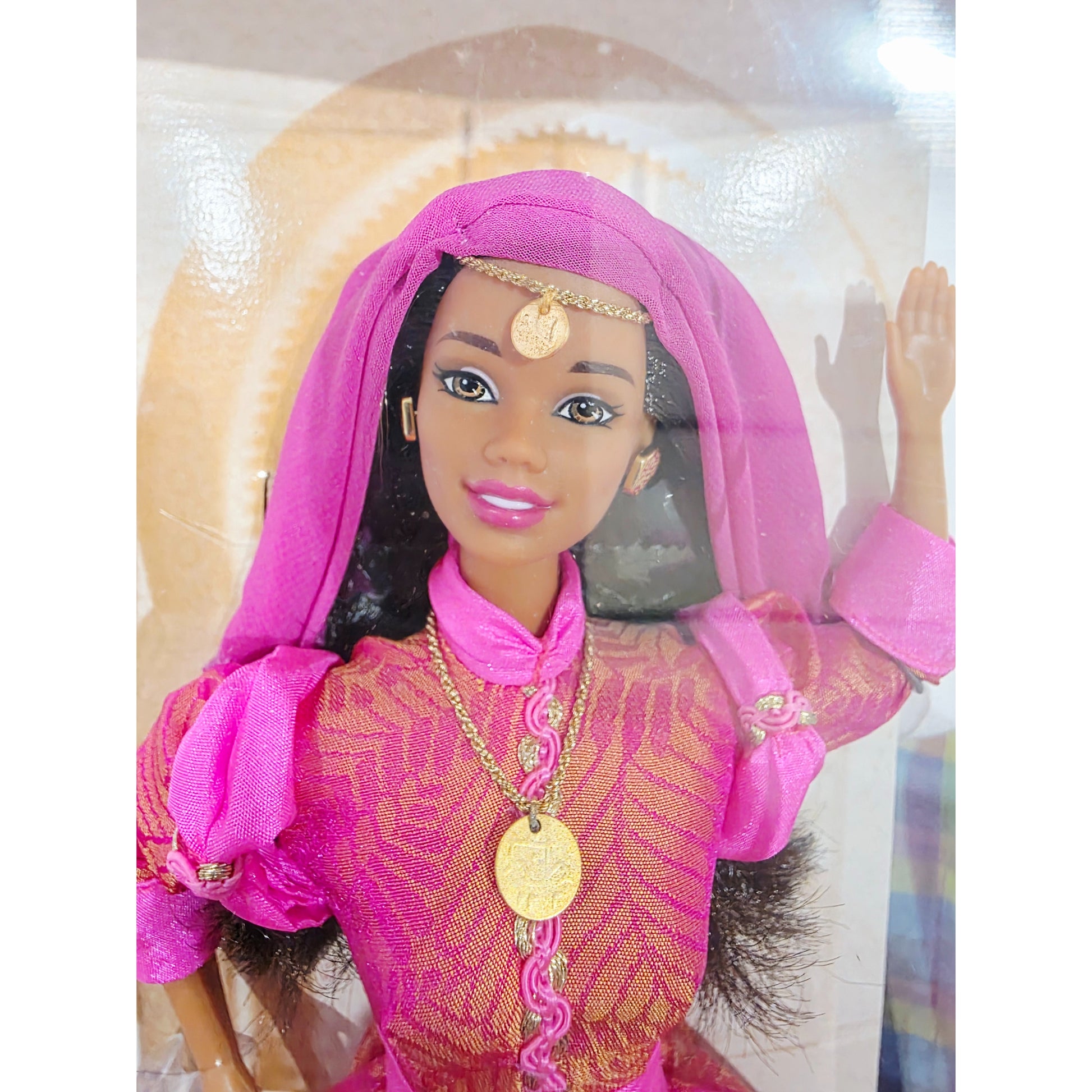 Vintage 1990s doll. Dolls of the World. Moroccan. Face view.