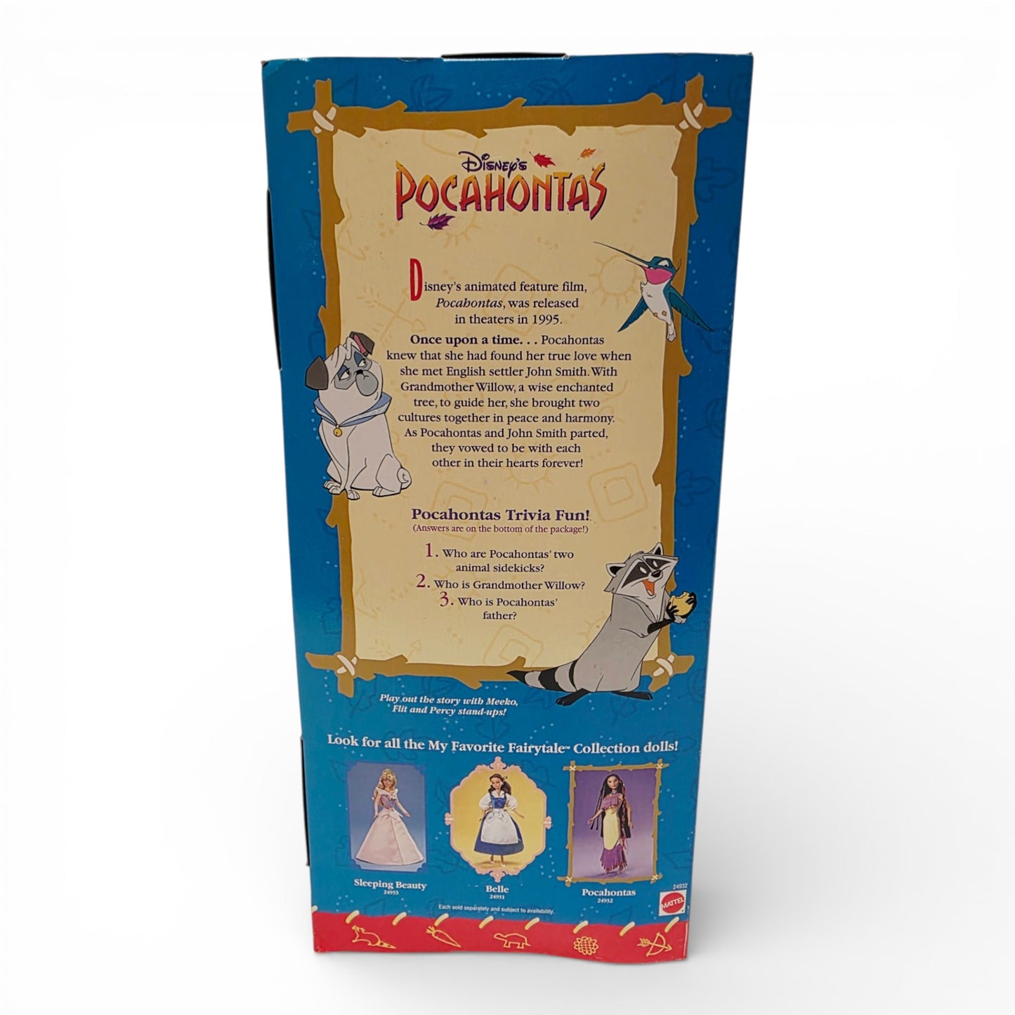 1999 Pocahontas My Favourite Fairytale Collection Pocahontas doll — Back view
