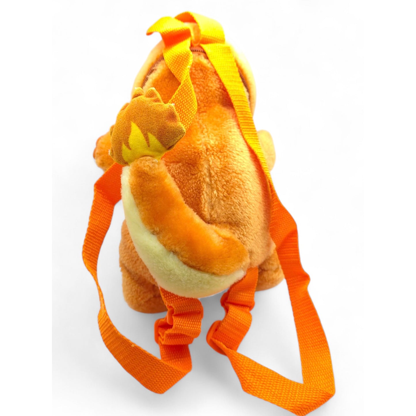 Vintage 1990s plush. Charmander. 30cm Plush Backpack. Back view.