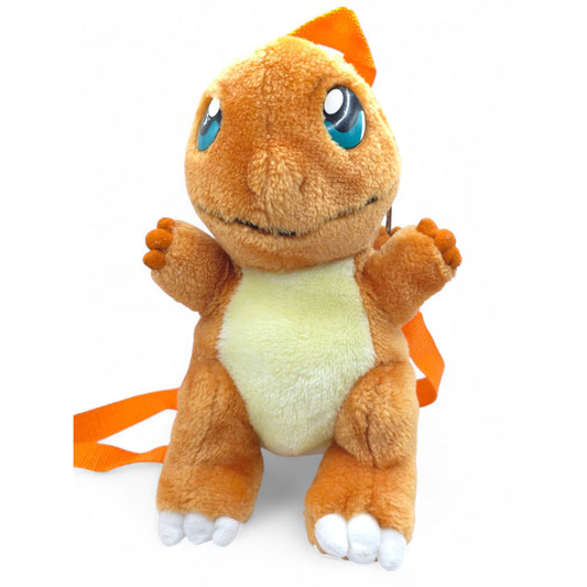 Vintage 1990s plush. Charmander. 30cm Plush Backpack. Back view.