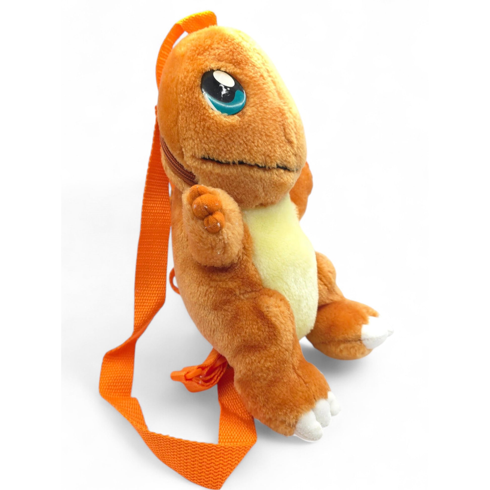 Vintage 1990s plush. Charmander. 30cm Plush Backpack. Back view.