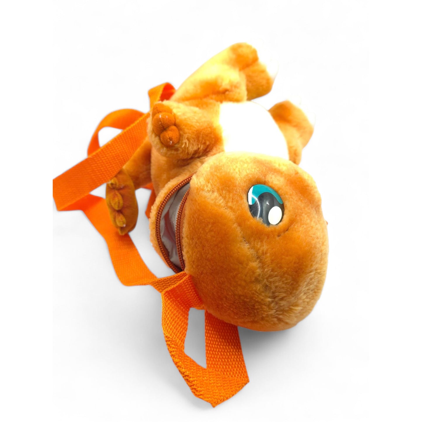 Vintage 1990s plush. Charmander. 30cm Plush Backpack. Back view.