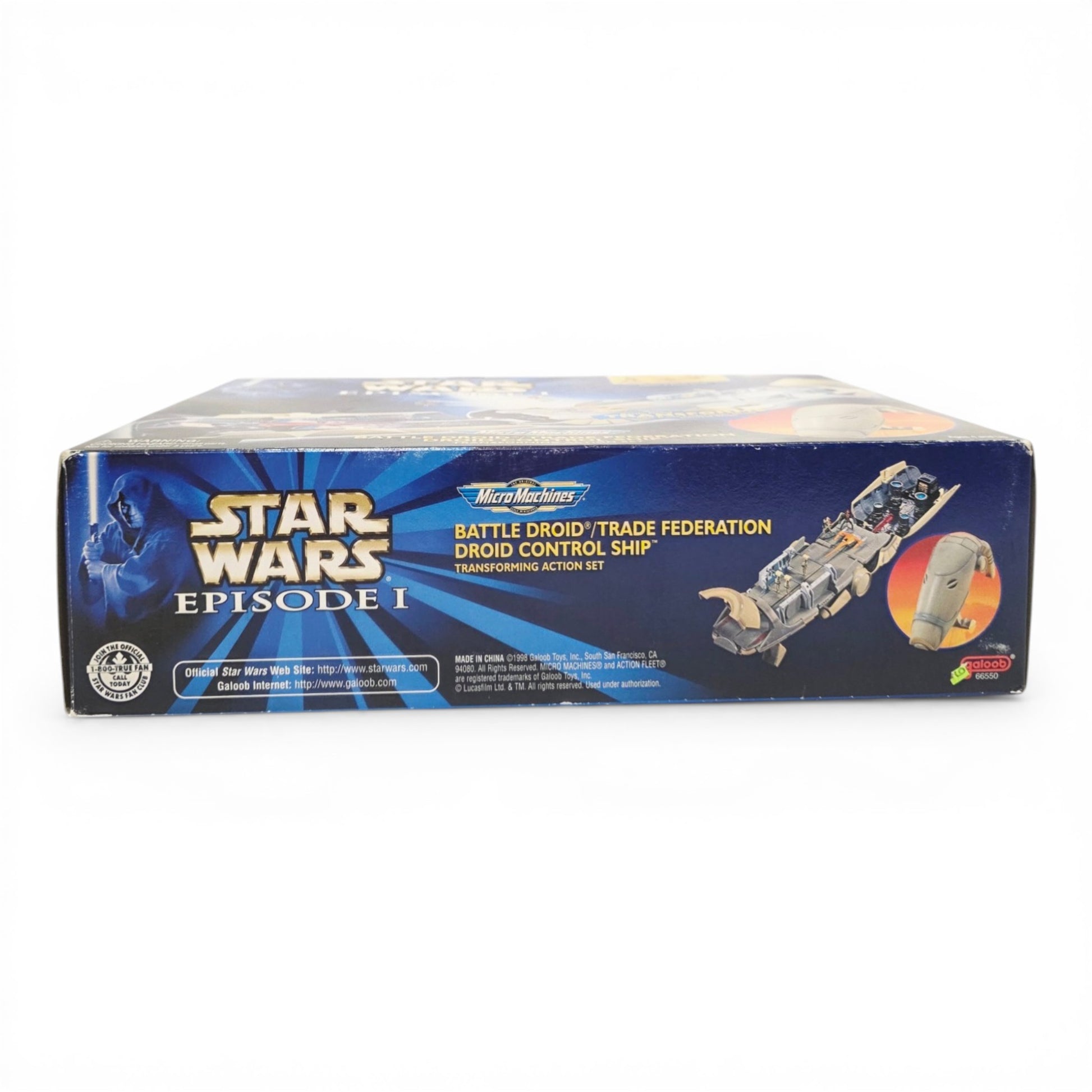 1999 Star Wars Micro Machines EP1 Trade Federation Control Ship action figure playset — Bottom view