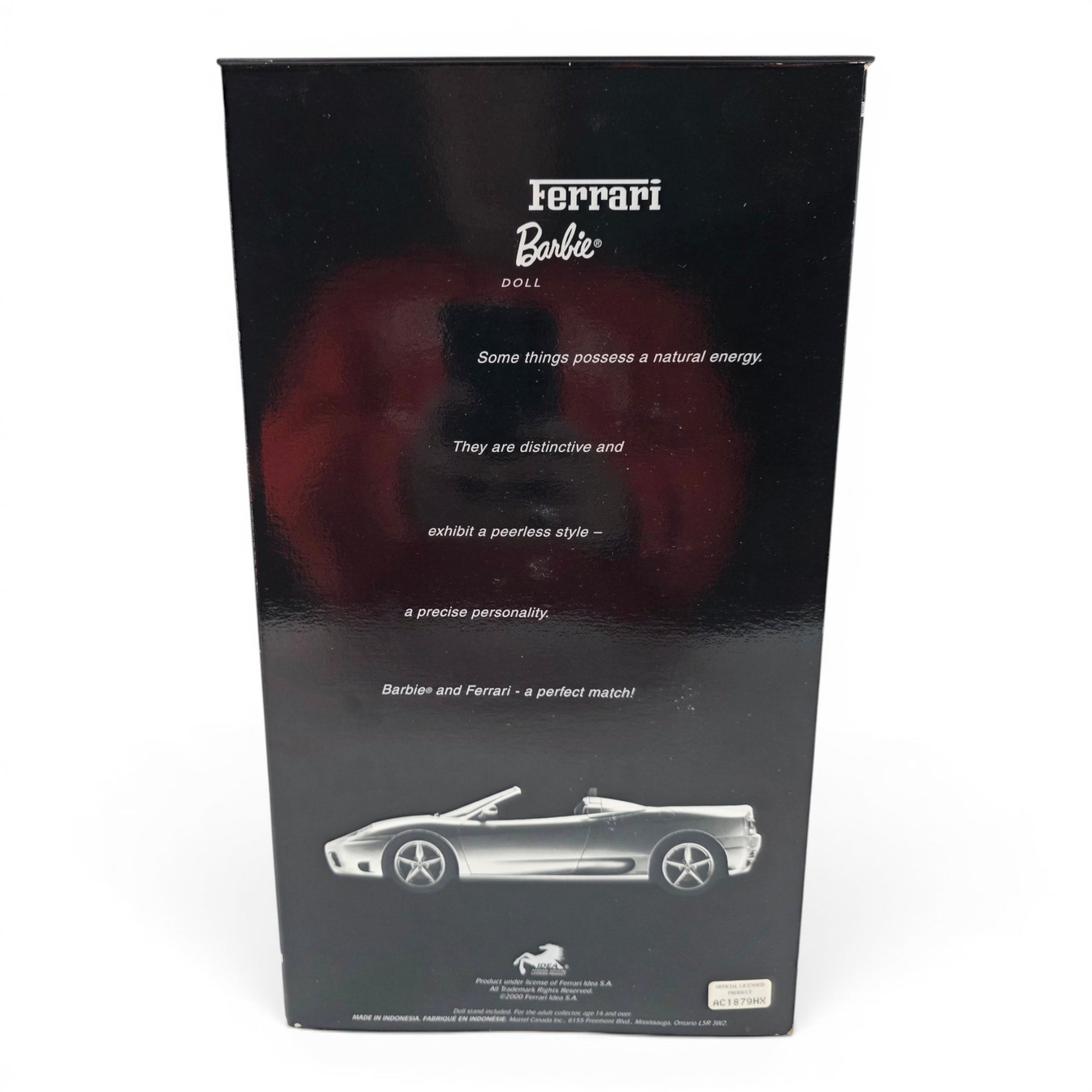 2000 Barbie Collector Edition Ferrari doll — Back view