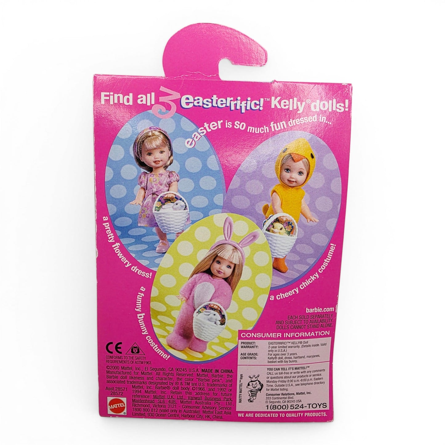 2000 Barbie Easterrific Kelly Easter Best doll — Back view