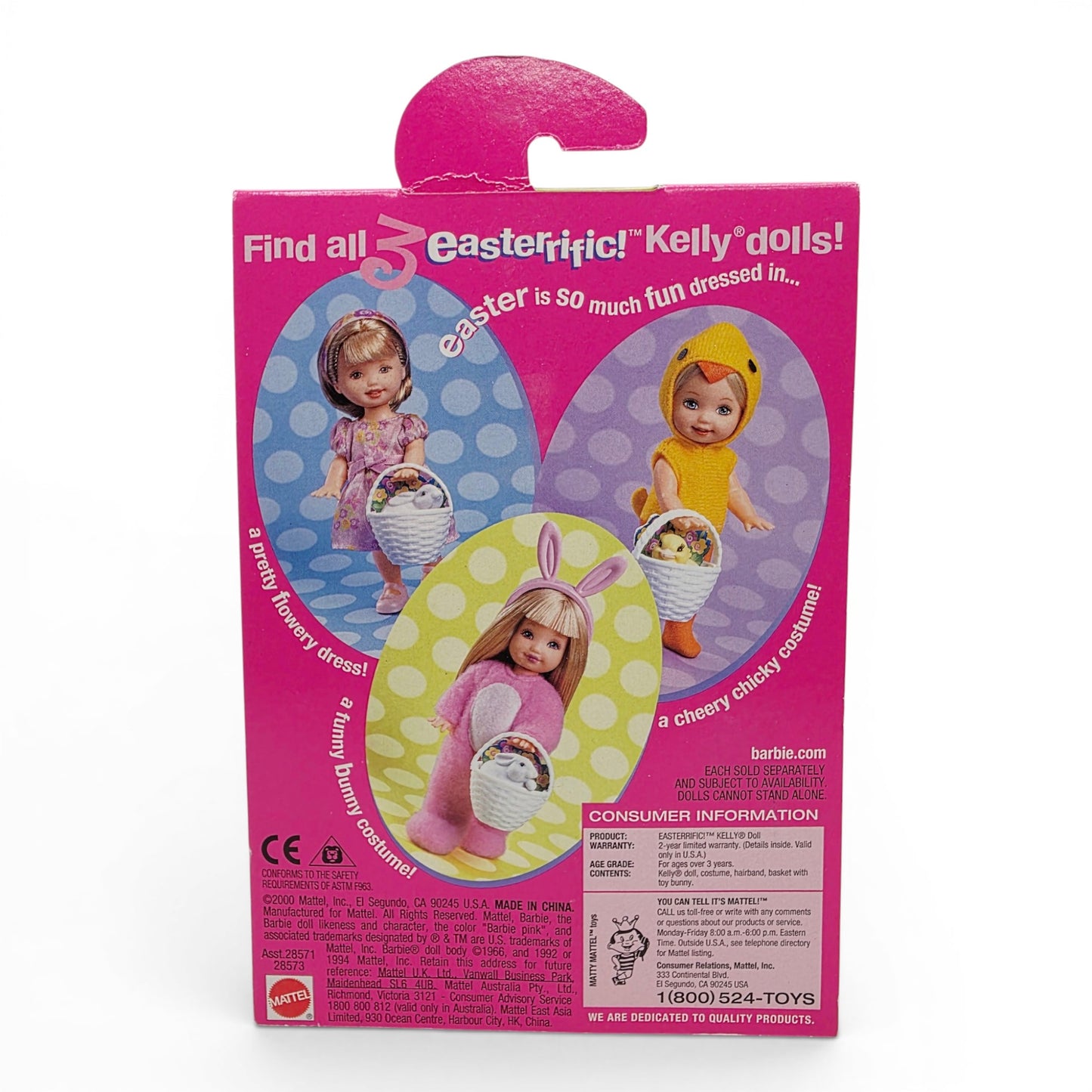 2000 Barbie Easterrific Kelly Funny Bunny doll — Back view