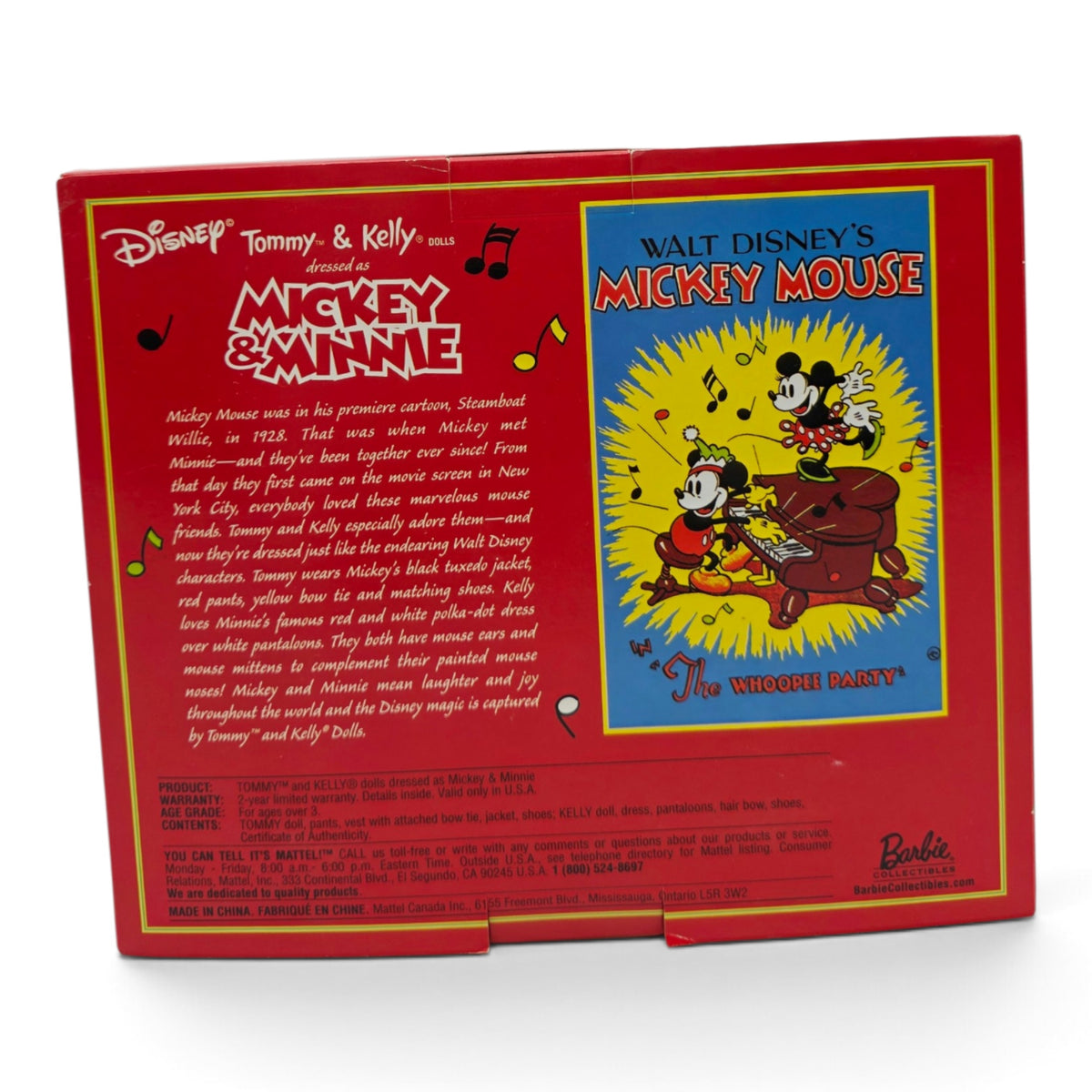 2000 Kelly Storybook Favorites Mickey & Minnie Mouse Back view