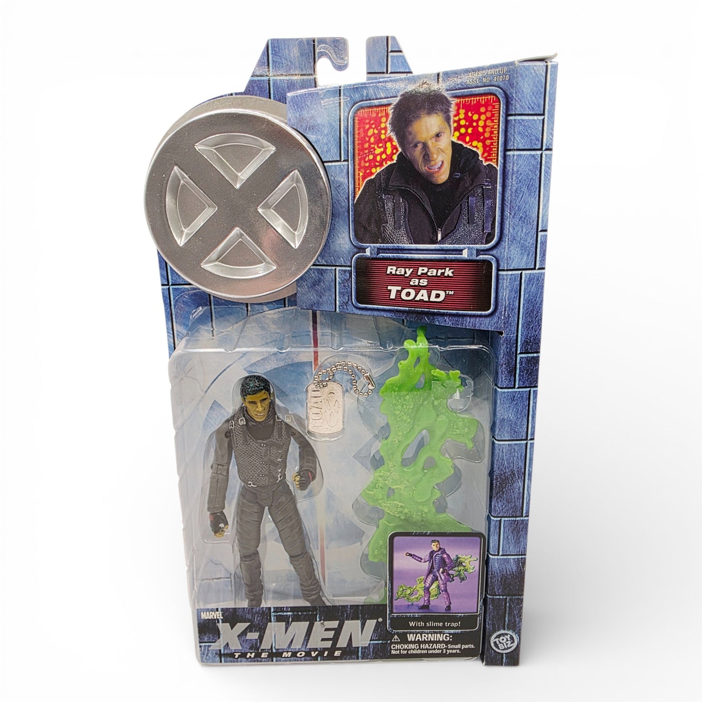 Vintage 2000s action figure. Marvel X-Men Movie. Toad. 5". Front view.