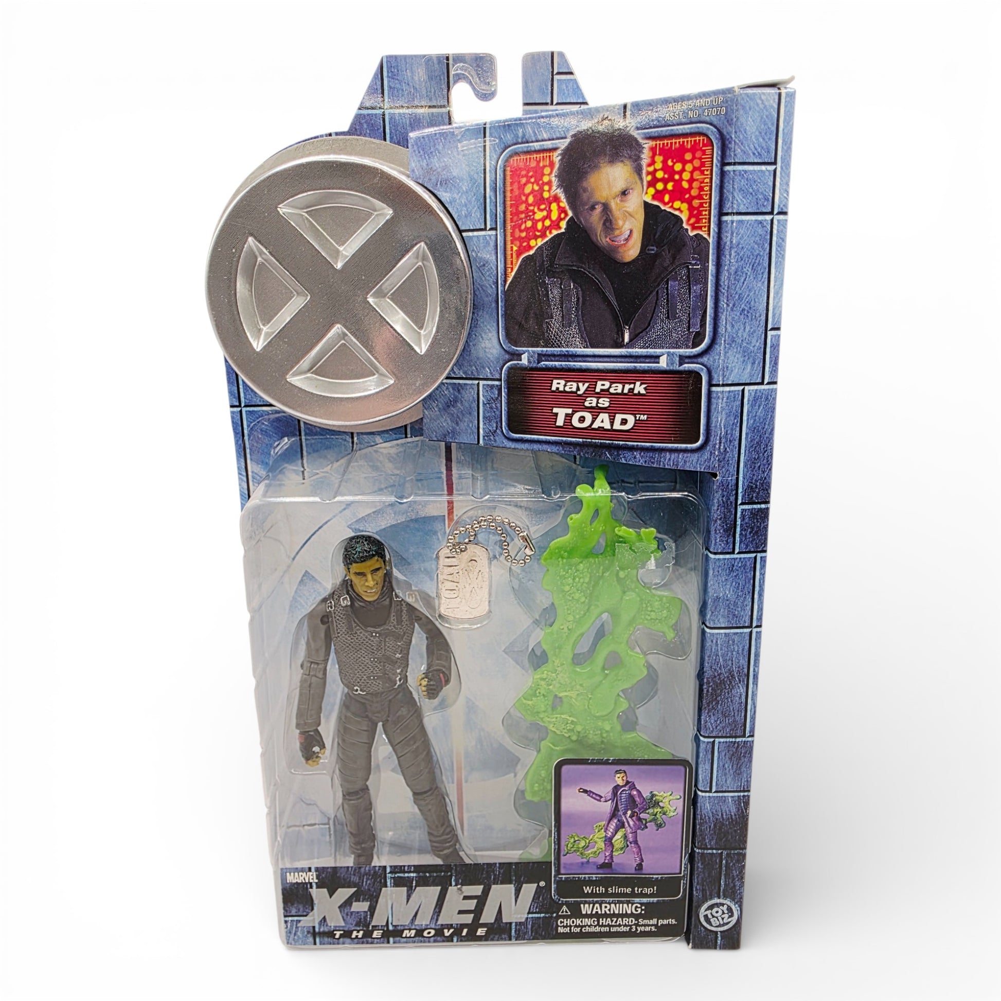Vintage 2000s action figure. Marvel X-Men Movie. Toad. 5". Front view.