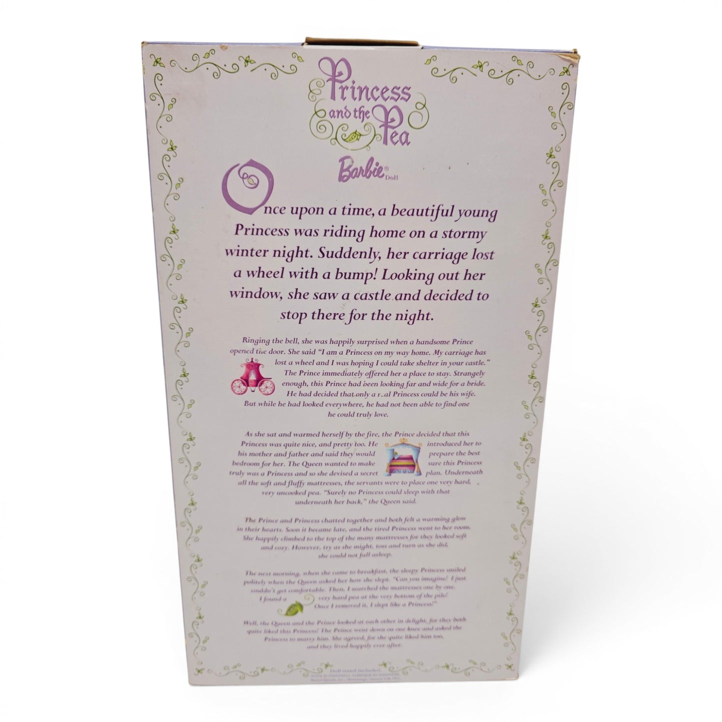 2001 Barbie Collector Edition Princess and the Pea doll — Back view