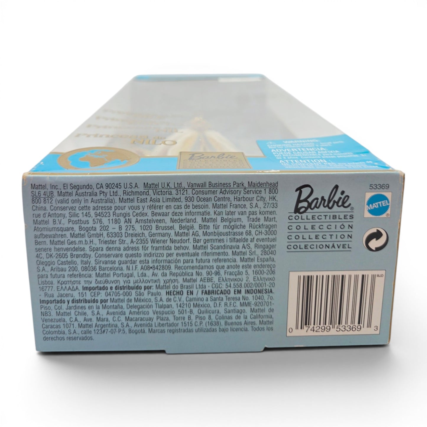 2001 Barbie Dolls of the World Princess of the Nile doll — Bottom view