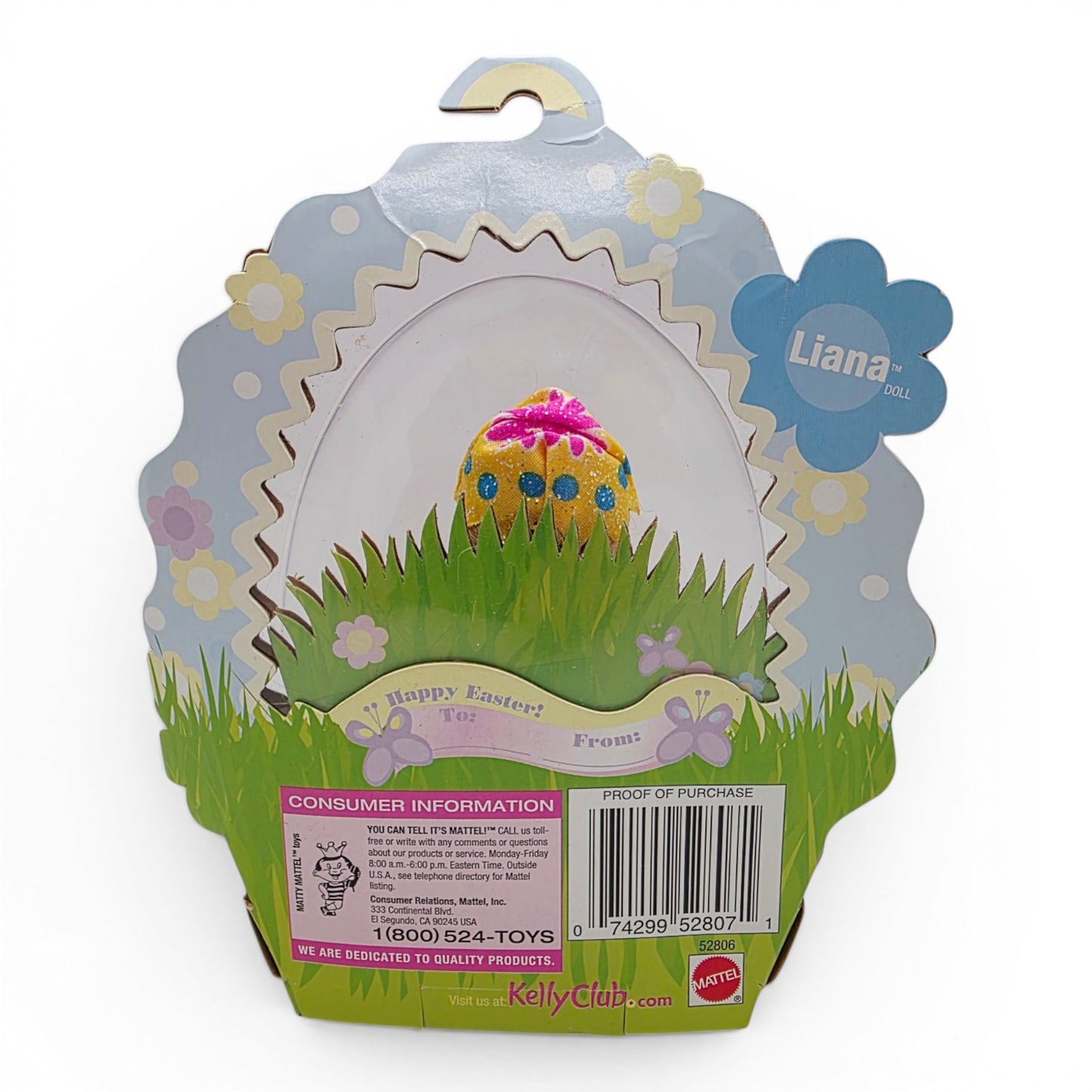 2001 Barbie Easter Eggie Liana as a Lil Egg doll — Back view