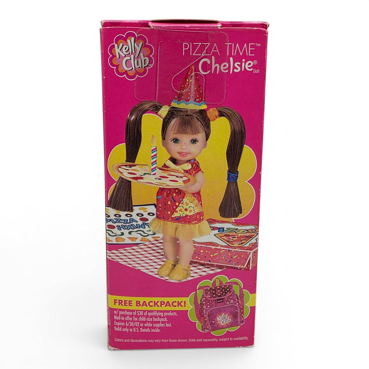 2001 Barbie Kelly Club Party Pizza Time Chelsie doll — Back view