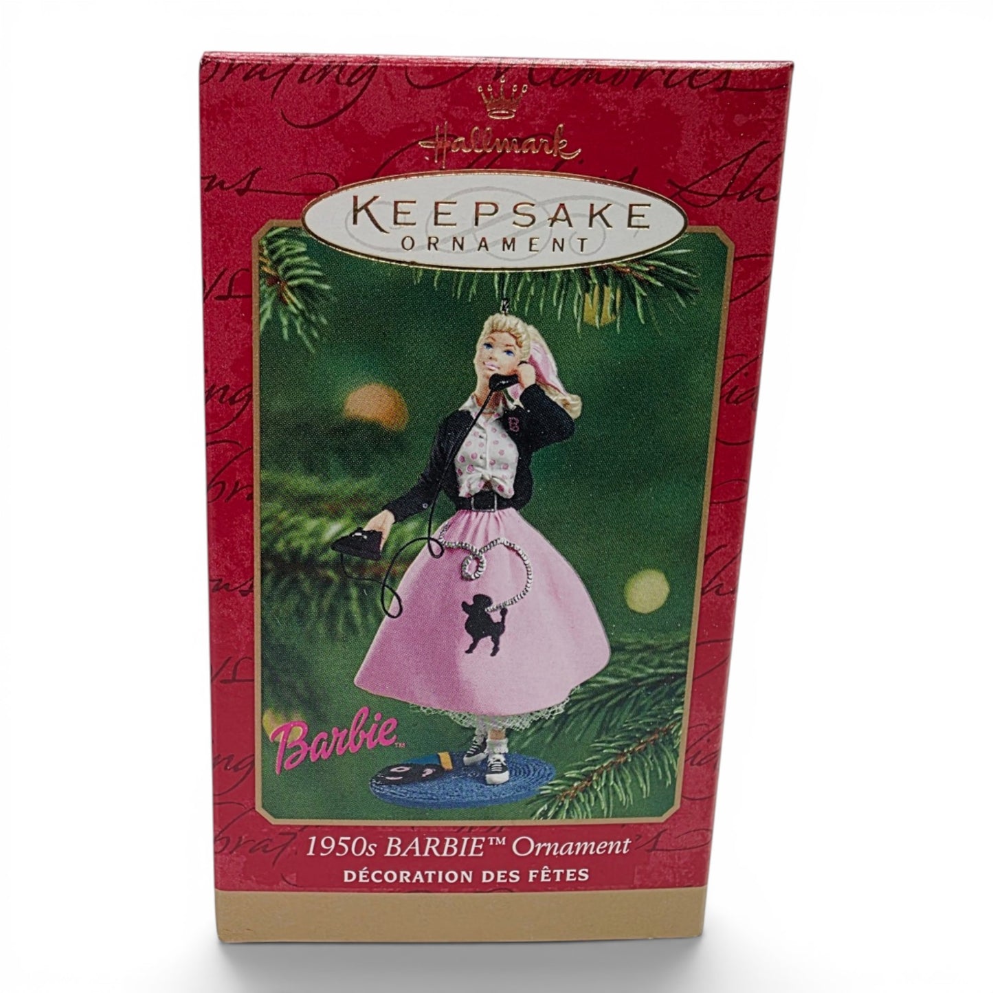 2001 Barbie Nostalgia Series Ornament 1950s Barbie home decor — Front view