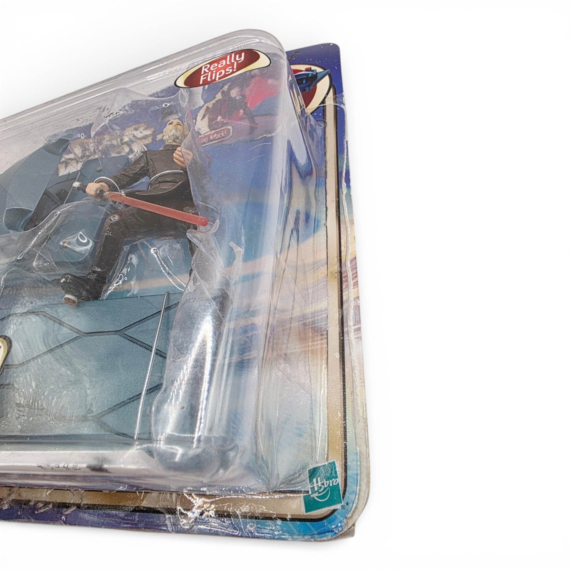 Vintage 2000s action figure playset. Attack of the Clones. Darth Tyranus (Count Dooku). Close up 1 view.