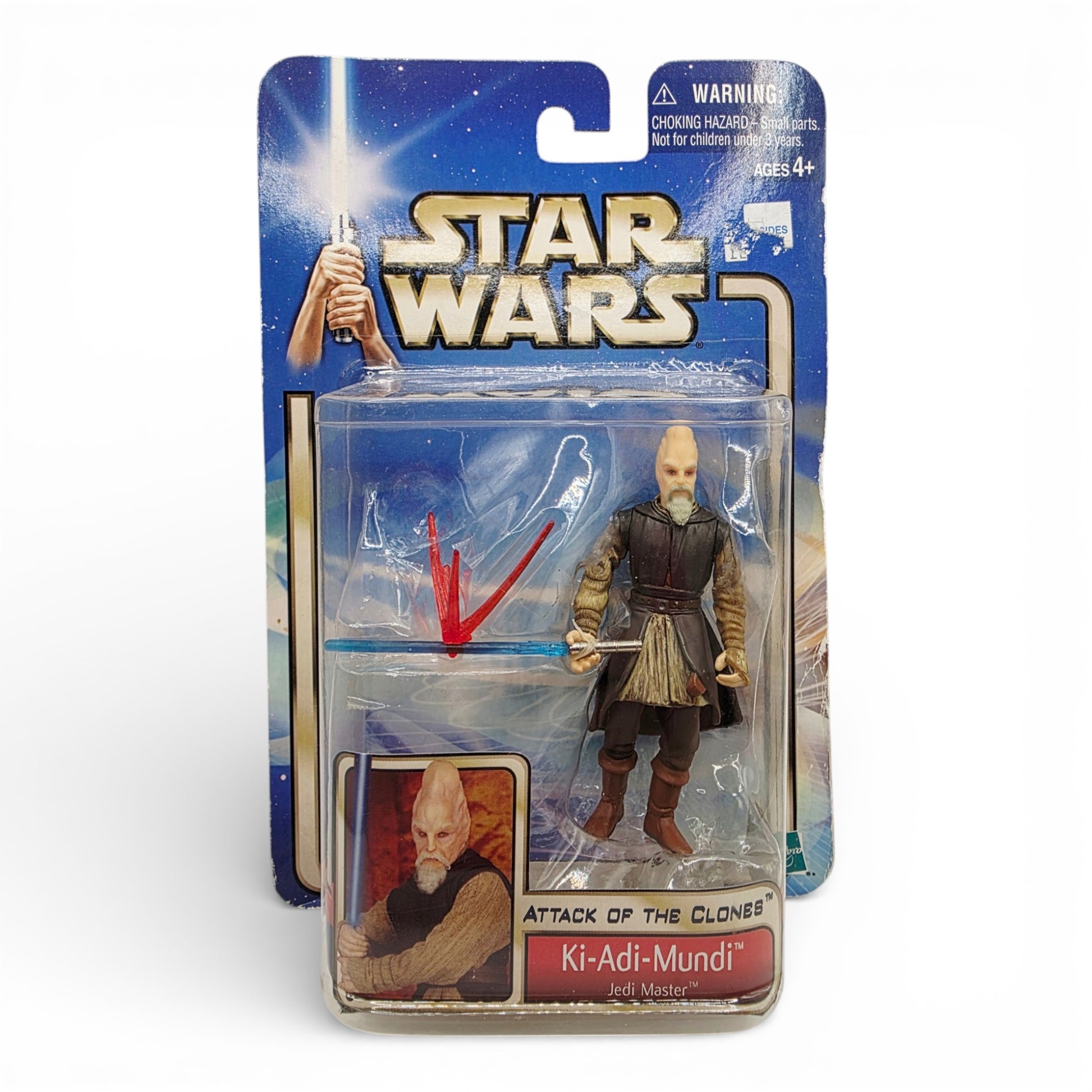 Vintage 2000s action figure. Attack of the Clones. Ki-Adi-Mundi. 3.75". Front view.