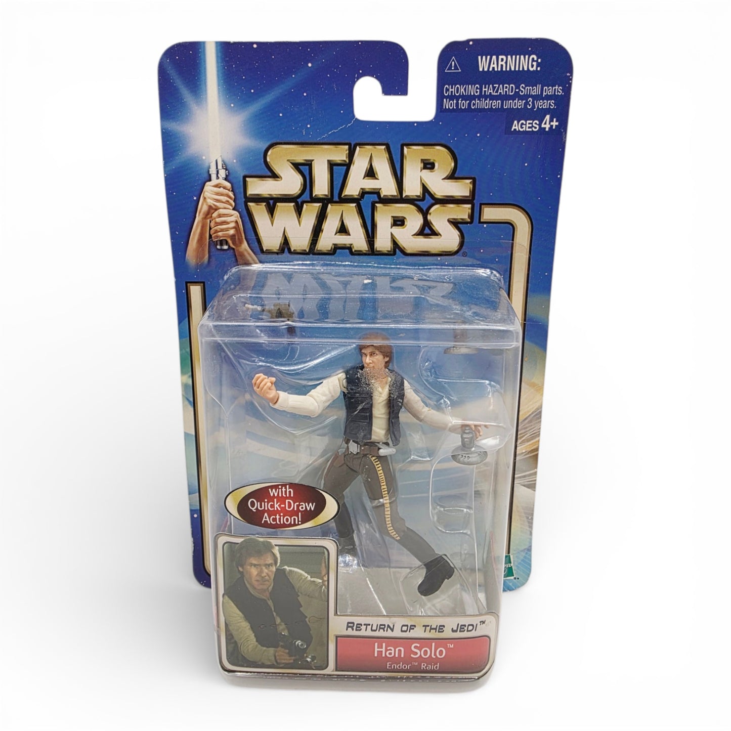 Vintage 2000s action figure. Return of the Jedi. Han Solo. 3.75". Front view.