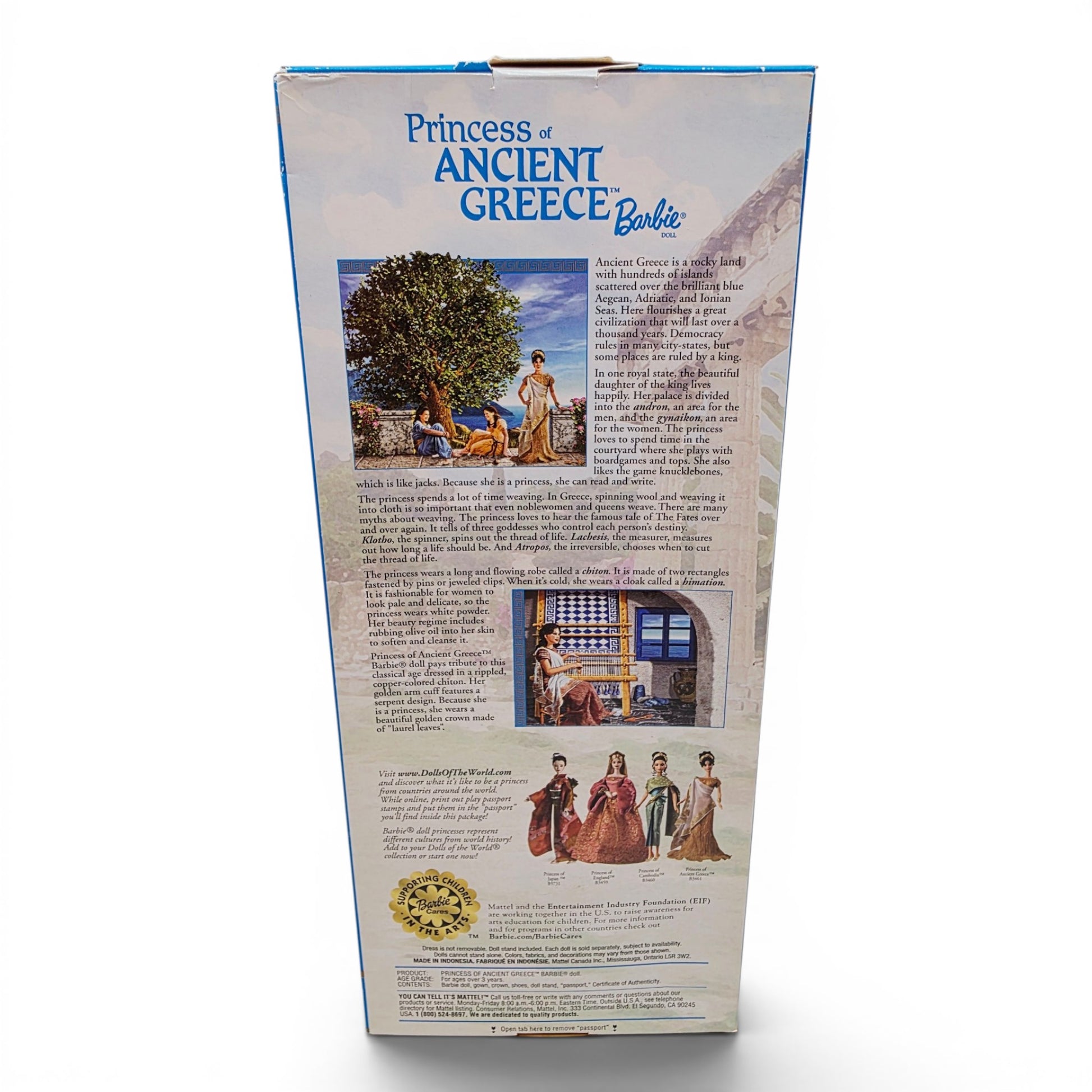 2003 Barbie Dolls of the World Princess of Ancient Greece doll — Back view