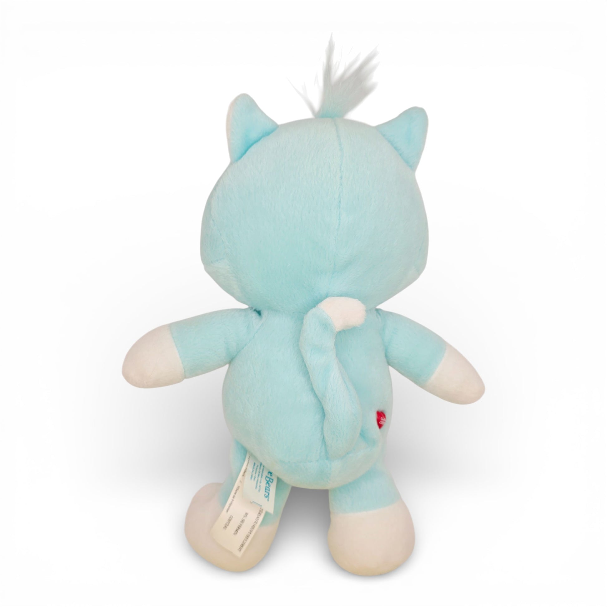 Vintage 2000s plush. Proud Heart Cat. 26cm Plush. Back view.