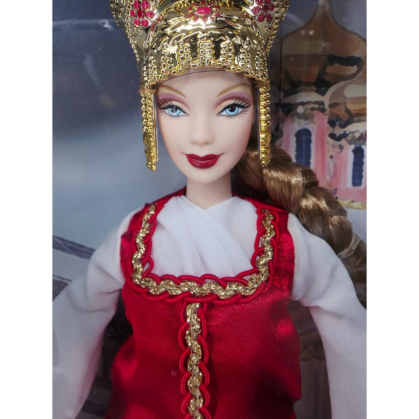 2004 Barbie Dolls of the World 25th Anniversary Princess of Imperial Russia doll — Face close-up