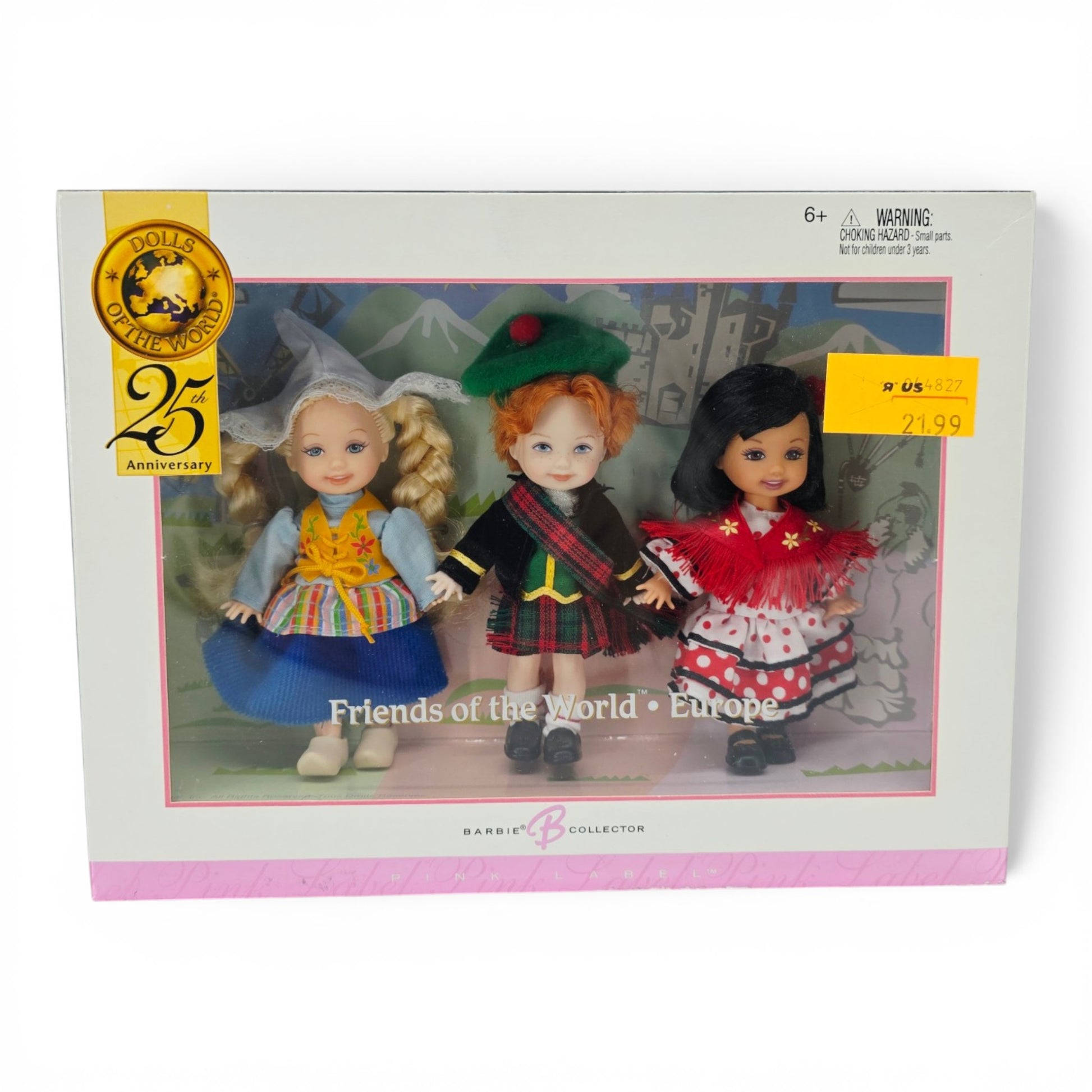 2004 Barbie Dolls of the World 25th Anniversary Scotland, Spain, Danish doll giftset — Front view