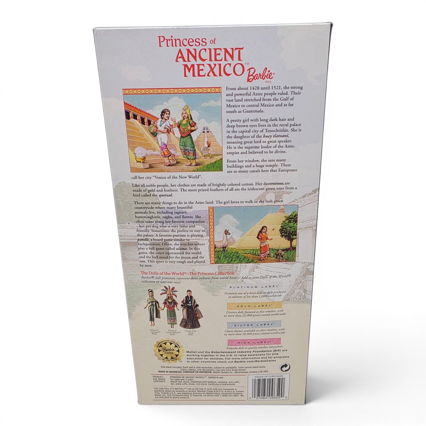 2004 Barbie Dolls of the World Princess of Ancient Mexico doll — Back view