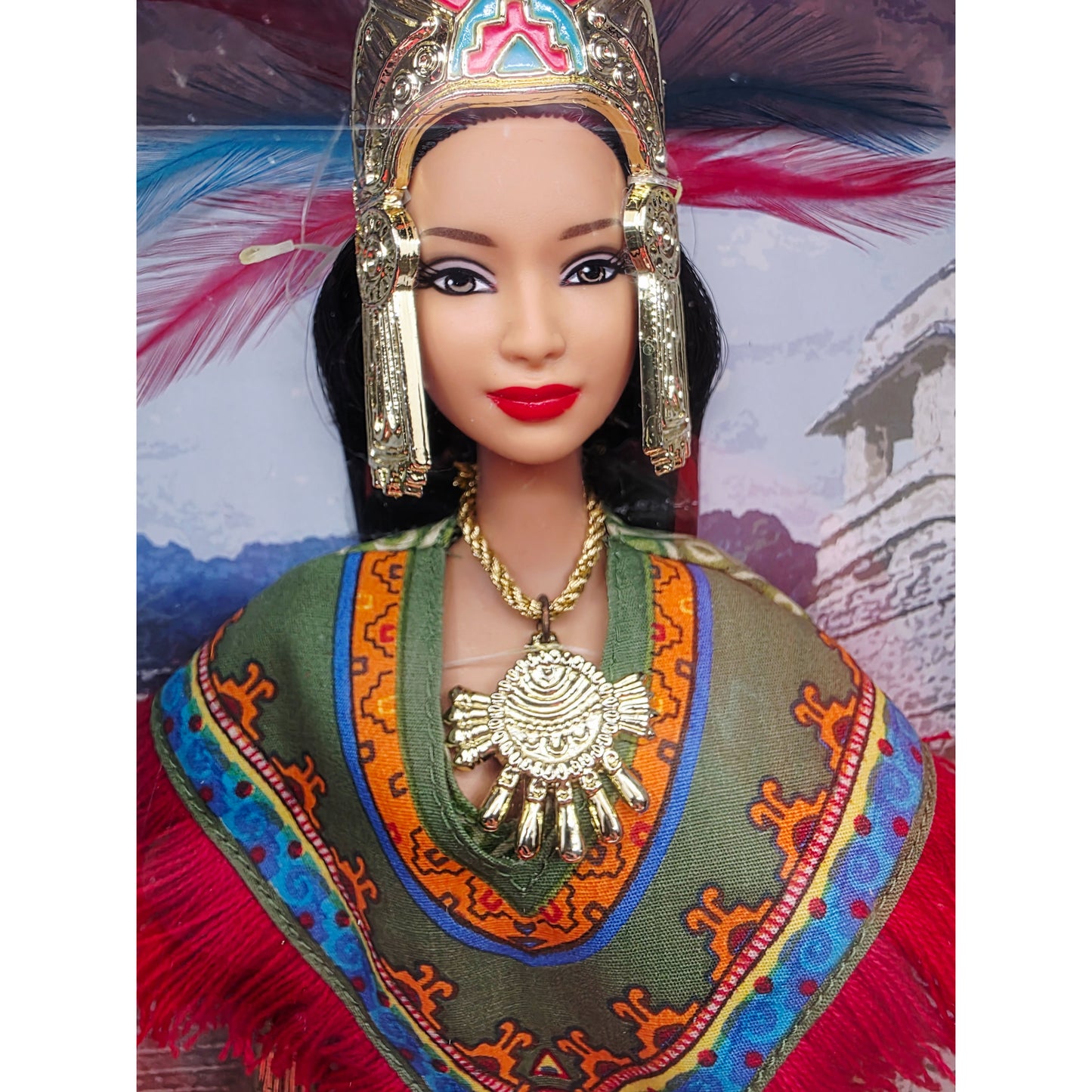 2004 Barbie Dolls of the World Princess of Ancient Mexico doll — Face close-up