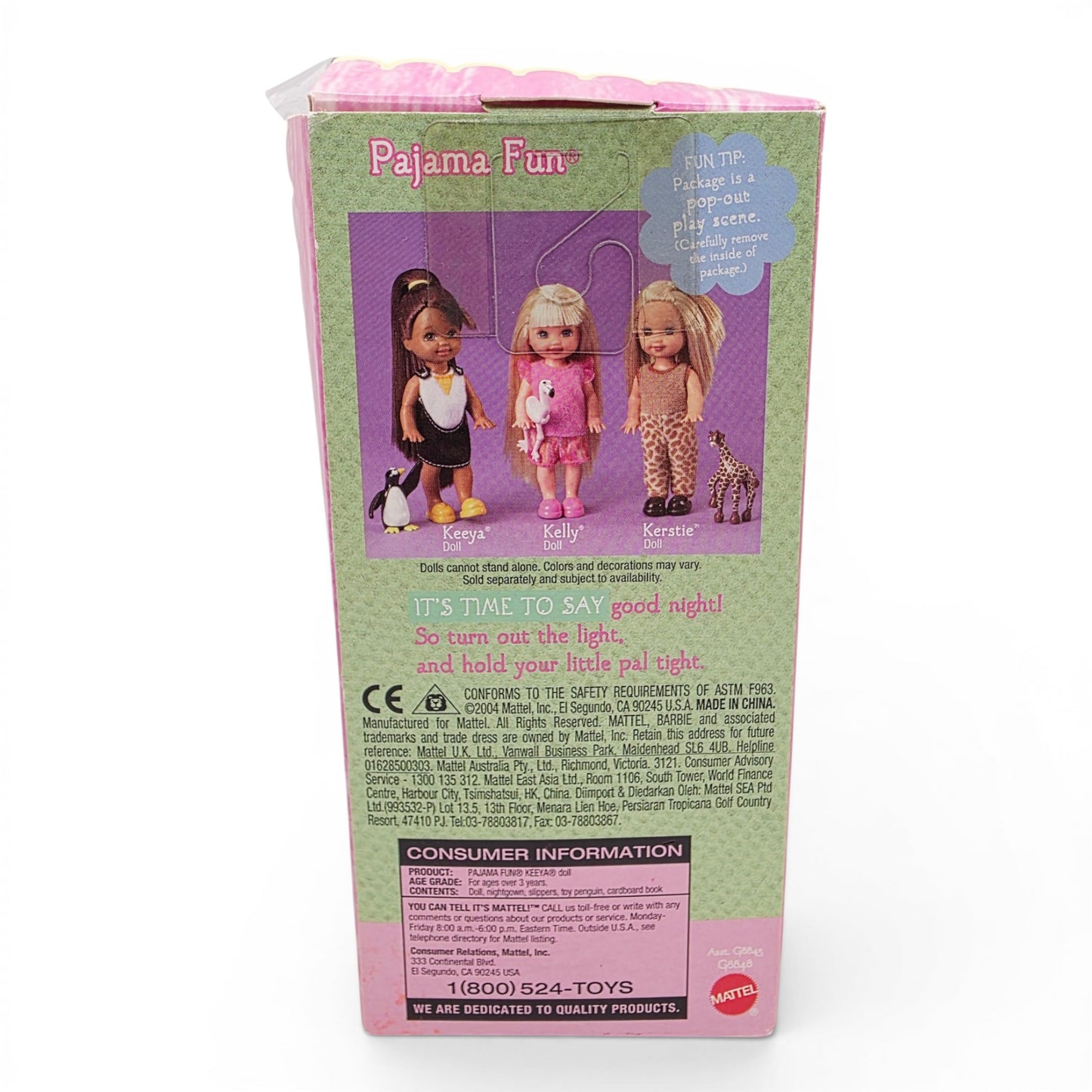2004 Barbie Kelly Club Pajama Fun Pajama Fun Penguin doll — Back view