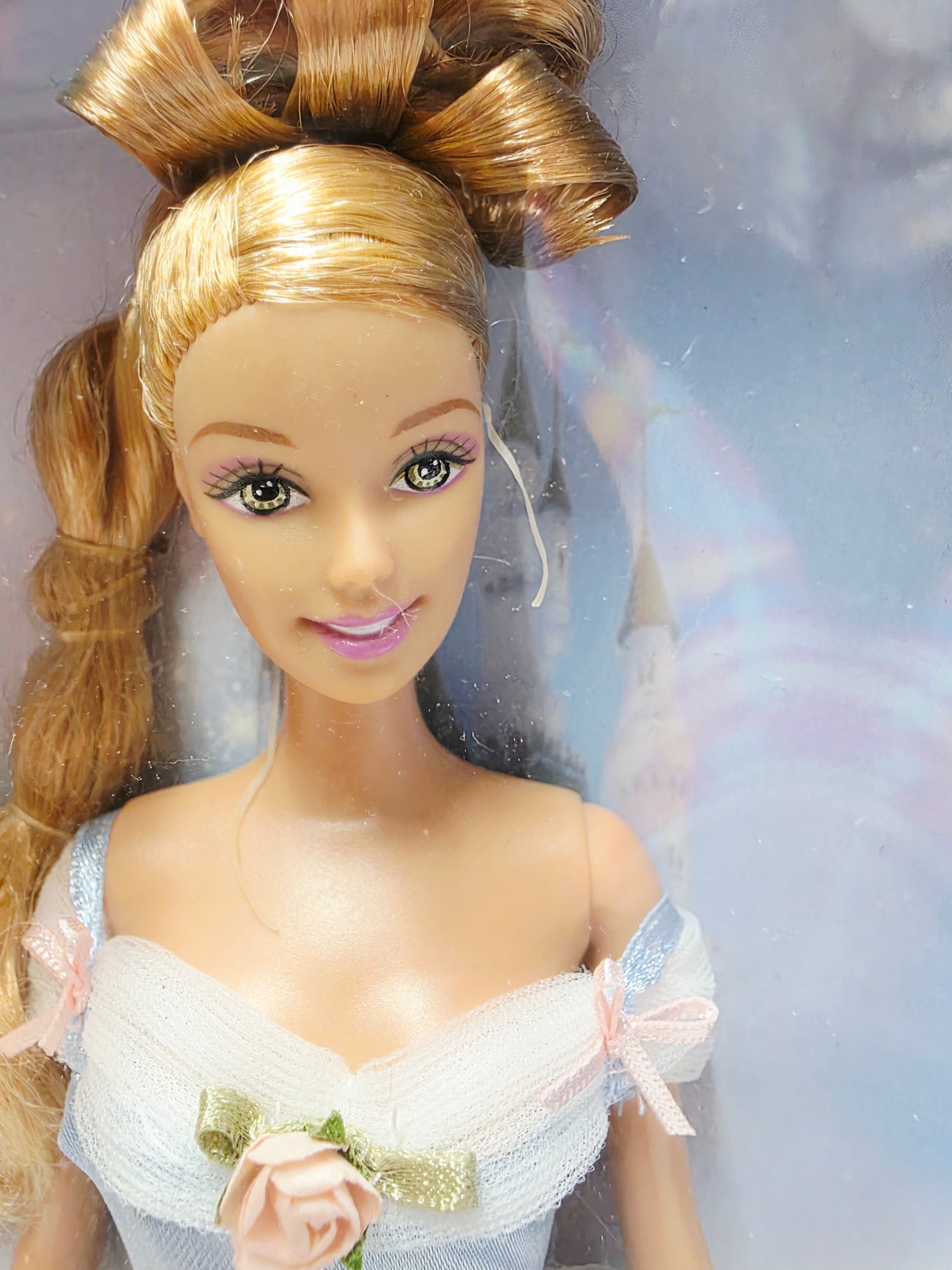 Vintage 2000s doll. Princess Collection. Barbie as Sleeping Beauty. Face view.