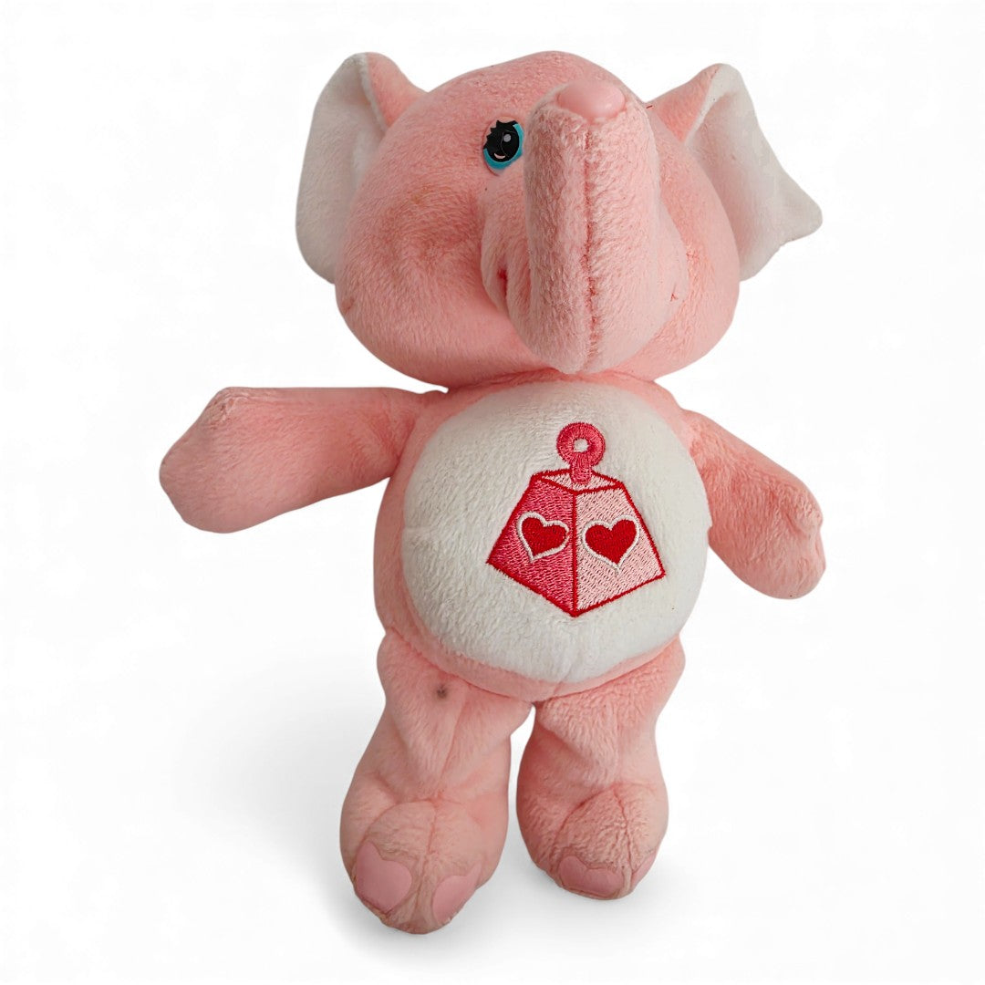 Vintage 2000s plush. Lotsa Heart Elephant. 25cm Plush. Close up 2 view.
