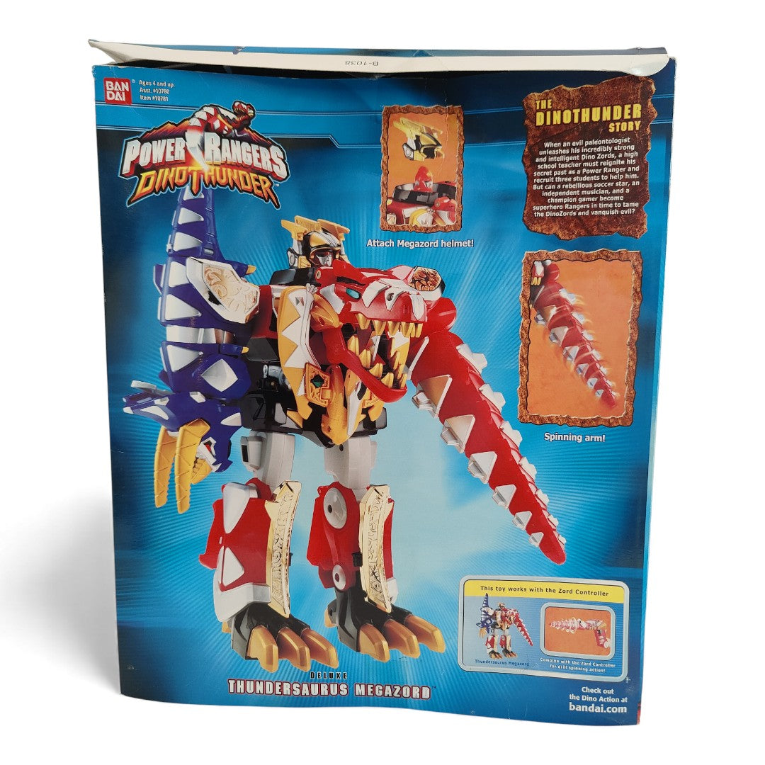 Vintage 2000s action figure playset. Dino Thunder. Deluxe Thundersaurus Megazord. Rare. Back view.