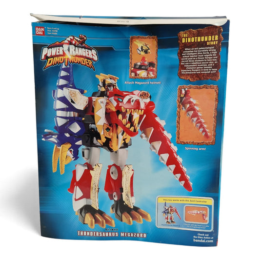 Vintage 2000s action figure playset. Dino Thunder. Deluxe Thundersaurus Megazord. Rare. Back view.