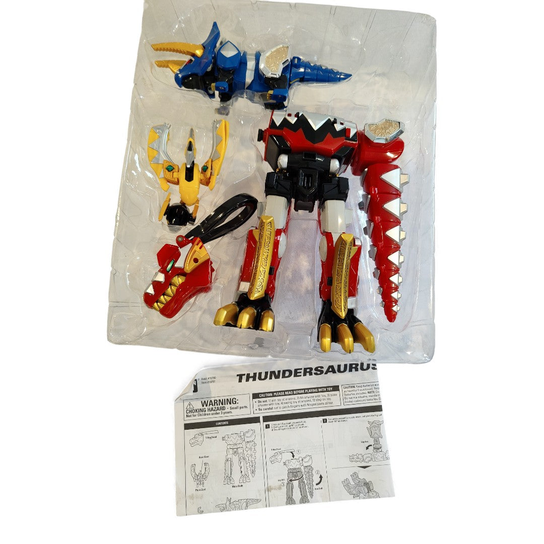 Vintage 2000s action figure playset. Dino Thunder. Deluxe Thundersaurus Megazord. Rare. Close up 1 view.