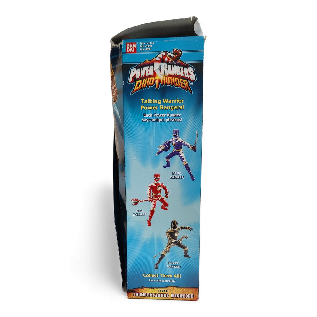 Vintage 2000s action figure playset. Dino Thunder. Deluxe Thundersaurus Megazord. Rare. Left view.