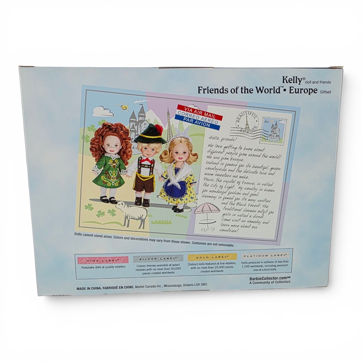 2005 Barbie Dolls of the World 25th Anniversary Ireland, Germany, France doll giftset — Back view