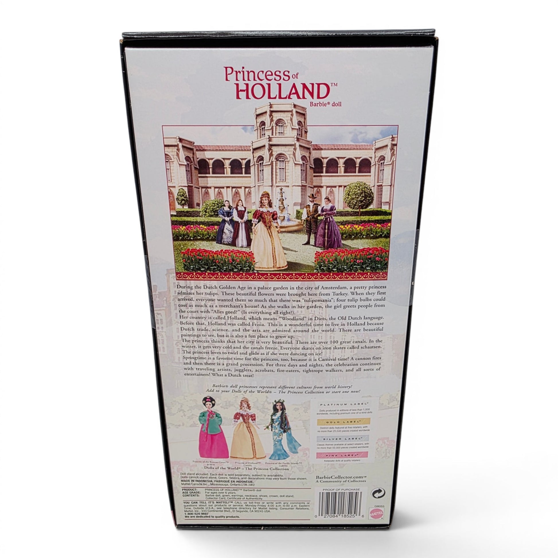 2005 Barbie Dolls of the World Princess of Holland doll — Back view