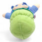 Vintage 2000s plush. Lullaby Gloworm (Blue). Music Box & Glowing Face 9". Face view.
