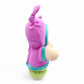 Vintage 2000s plush. Lullaby Gloworm (Pink). Music Box & Glowing Face 9". Face view.